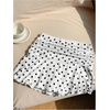image:imageGORGLITTER Womens Polka Dots Ruffle Skirt with Shorts Low Rise Ruched Boho Flowy A Line SkortsBlack and White