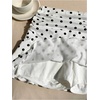 image:imageGORGLITTER Womens Polka Dots Ruffle Skirt with Shorts Low Rise Ruched Boho Flowy A Line SkortsBlack and White