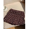 image:imageGORGLITTER Womens Polka Dots Ruffle Skirt with Shorts Low Rise Ruched Boho Flowy A Line SkortsChocolate Brown