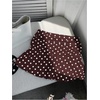 image:imageGORGLITTER Womens Polka Dots Ruffle Skirt with Shorts Low Rise Ruched Boho Flowy A Line SkortsChocolate Brown