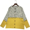 image:imageGORGLITTER Womens Polka Dots Sweater Color Block Long Sleeve Button Down Trendy CardiganWhite and Yellow