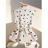 image:imageGORGLITTER Womens Polka Dots Vest Tops Dressy Summer Cinched Waist Tops Lapel Collar Sleeveless Tank Going Out OutfitsWhite