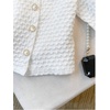 image:imageGORGLITTER Womens Puff Short Sleeve Pearl Beaded Tops Dressy Cute Textured Button Down Shirt Summer Going Out OutfitsWhite
