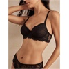 image:imageGORGLITTER Womens Sexy Lace Bra Sheer Balconette Underwire Push Up Everyday Bras Lingerie BraletteBlack