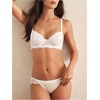 image:imageGORGLITTER Womens Sexy Lace Bra Sheer Balconette Underwire Push Up Everyday Bras Lingerie BraletteWhite