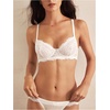 image:imageGORGLITTER Womens Sexy Lace Bra Sheer Balconette Underwire Push Up Everyday Bras Lingerie BraletteWhite