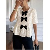 image:imageGORGLITTER Womens Sheer Floral Peplum Tops Bow Short Sleeve Ruffle Blouses Cute Babydoll Tops Vacation Going Out OutfitsApricot