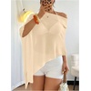 image:imageGORGLITTER Womens Sheer Poncho Shawl Top Bat Wing Cape Tops Crochet Lightweight Wrap Knit Sweater Fall Going Out OutfitsApricot