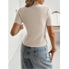 image:imageGORGLITTER Womens Short Sleeve Button Down Sweaters Cardigans Knit Tops Trendy Dressy Cute Cozy Cropped SweaterApricot