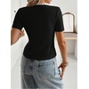 image:imageGORGLITTER Womens Short Sleeve Button Down Sweaters Cardigans Knit Tops Trendy Dressy Cute Cozy Cropped SweaterBlack
