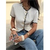 image:imageGORGLITTER Womens Short Sleeve Button Down Sweaters Cardigans Knit Tops Trendy Dressy Cute Cozy Cropped SweaterSolid Apricot
