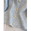 image:imageGORGLITTER Womens Short Sleeve Cardigan Sweater Trendy Fall 2025 Dressy Cute Button Up Lightweight Cable Knit CardiganLight Grey