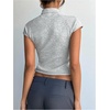 image:imageGORGLITTER Womens Short Sleeve Turtleneck Sweater Cropped Light Weight Casual Knit Tops Teacher Fall Outfits 2026Light Grey