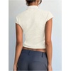 image:imageGORGLITTER Womens Short Sleeve Turtleneck Sweater Cropped Light Weight Casual Knit Tops Teacher Fall Outfits 2026White