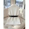 image:imageGORGLITTER Womens Sleeveless Long Cardigan Sweaters Vest Dressy Open Front Office Sweater Vest with PocketsWhite