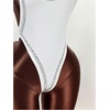 image:imageGORGLITTER Womens Studded Thong Bodysuit Glitter Sleeveless Backless Scoop Neck Slim Fit Party Rave Leotard TopsWhite