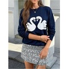image:imageGORGLITTER Womens Teddy Bear Sweater Long Sleeve Cute Crew Neck Chunky Cozy Fall Trendy 2025 Knit Pullover TopsBlue