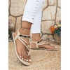 image:imageGORGLITTER Womens Trendy Flat Sandals Dressy Cute Boho Ankle Strap 2026 Floral Flip Flops Slide ShoesApricot