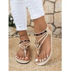 image:imageGORGLITTER Womens Trendy Flat Sandals Dressy Cute Boho Ankle Strap 2026 Floral Flip Flops Slide ShoesApricot
