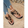image:imageGORGLITTER Womens Trendy Flat Sandals Dressy Cute Boho Ankle Strap 2026 Floral Flip Flops Slide ShoesBlack
