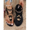 image:imageGORGLITTER Womens Trendy Flat Sandals Dressy Cute Boho Ankle Strap 2026 Floral Flip Flops Slide ShoesBlack