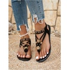 image:imageGORGLITTER Womens Trendy Flat Sandals Dressy Cute Boho Ankle Strap 2026 Floral Flip Flops Slide ShoesBlack