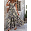 image:imageGORGLITTER Womens Western Cowgirl Country Maxi Dresses Boho Coastal Outfit Vacation Summer Short Sleeve Long SundressBlue