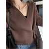 image:imageGORGLITTER Womens Wrap Cardigan Sweaters Long Sleeve Tie Drop Shoulder Trendy Knit Cardigan Outfits Old Money ClothesCoffee Brown