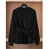 image:imageGORGLITTER Womens Wrap Tops Cardigan Sweater Casual Deep V Neck Long Sleeve Dressy Sweater Casual Going Out OutfitsBlack