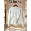 image:imageGORGLITTER Womens Wrap Tops Cardigan Sweater Casual Deep V Neck Long Sleeve Dressy Sweater Casual Going Out OutfitsWhite