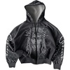 image:imageGORGLITTER Mens Y2K Graphic Zip Up Hoodies Fall Trendy Dressy Halloween Long Sleeve Hooded Sweatshirt StreetwearBlack