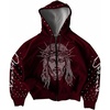 image:imageGORGLITTER Mens Y2K Graphic Zip Up Hoodies Fall Trendy Dressy Halloween Long Sleeve Hooded Sweatshirt StreetwearRed
