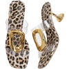 image:imageGORGLITTER Womens Clear Kitten Heels Transparent Dressy Metal Buckle Square Toe Party Cutout Heeled Prom SandalsBrown Leopard