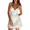 image:imageGORGLITTER Womens Embroidered Wedding Guest Mini Dress Summer Bridal Shower Backless Cocktail Party Going Out DressesApricot
