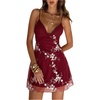 image:imageGORGLITTER Womens Embroidered Wedding Guest Mini Dress Summer Bridal Shower Backless Cocktail Party Going Out DressesBurgundy