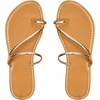 image:imageGORGLITTER Womens Gold Strappy Thong Sandals Dressy Open Toe Ring Cute Wedding Bridal Slingback Flat SandalsGold