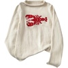 image:imageGORGLITTER Womens Lobster Sweater Dressy Mock Turtleneck Long Sleeve Knit Pullover JumperBeige