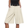 image:imageGORGLITTER Womens Pleated Baggy Dress Shorts Wide Leg Oversized Busniness Casual Office Work Shorts with PocketsApricot