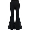 image:imageGORGLITTER Womens Plus Size Bell Bottom Pants 70s Sequin High Waist Mesh Flare Pants Disco Party Rave Outfit ClubwearBlack