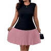 image:imageGORGLITTER Womens Plus Size Pleated Dress Cocktail Sleeveless A Line Business Birthday Prom Formal Mini DressesPink