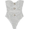 image:imageGORGLITTER Womens Polka Dots One Piece Swimsuit Metal Cut Out Strapless Bikini Sexy Monokini Bathing SuitWhite