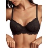 image:imageGORGLITTER Womens Sexy Lace Bra Sheer Balconette Underwire Push Up Everyday Bras Lingerie BraletteBlack