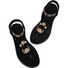 image:imageGORGLITTER Womens Trendy Flat Sandals Dressy Cute Boho Ankle Strap 2026 Floral Flip Flops Slide ShoesBlack