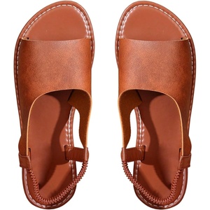 image:imageGORGLITTER Womens Back Strap Flat Sandals Summer Beach Dressy Dress Open Toe Casual Vacation Comfy Slides Sandals ShoesBrown
