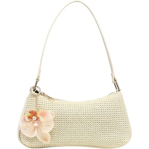 image:imageGORGLITTER Womens Boho Seashell Beaded Bag Woven Straw Bags Summer Clutch PurseApricot