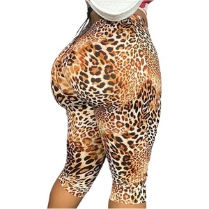 image:imageGORGLITTER Womens Leopard Capri Pants Leggings Mesh Cheetah Print Cropped Leggings 34 Length Yoga Going Out OutfitsCoffee Brown