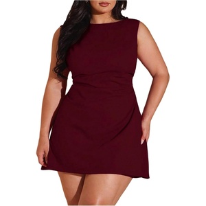 image:imageGORGLITTER Womens Plus Size Mini Dresses Birthday Bridesmaid Wedding Guest Going Out Summer Casual Cocktail Sun DressBurgundy
