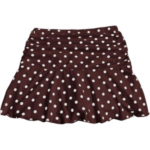 image:imageGORGLITTER Womens Polka Dots Ruffle Skirt with Shorts Low Rise Ruched Boho Flowy A Line SkortsChocolate Brown