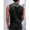 image:imageGORGLITTER Mens Leather Vest Casual Button Down Western Cowboy Cropped Vests V Neck Going Out JacketBlack