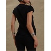image:imageGORGLITTER Womens Cap Sleeve Button Down Cardigan Lightweight Knitted Sweater Old Money Business Casual TopsBlack